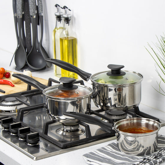 Stainless Steel 3-Piece Saucepan Set Image 3