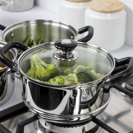 Stainless Steel 3 Tiered Food Steamer