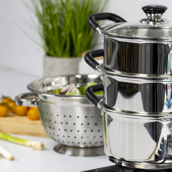 Stainless Steel 3 Tiered Food Steamer Image 2