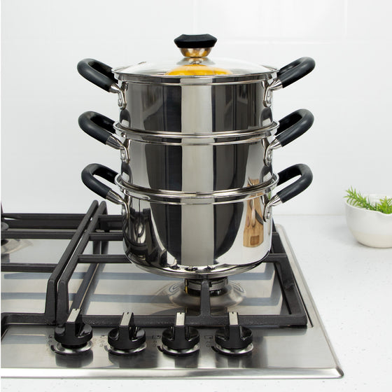 Stainless Steel 3 Tiered Food Steamer Image 3