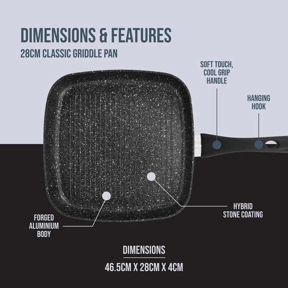 Classic 28cm Black Non Stick Griddle Pan Image 5