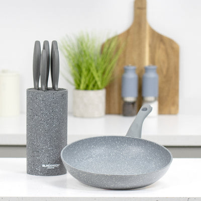 Classic Frying Pan and Knife Set Grey