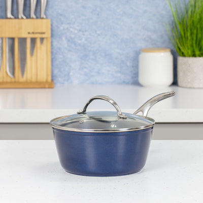 Blue Pro 20cm Non Stick Saucepan With Lid