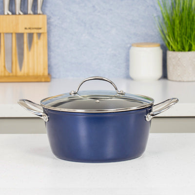 Blue Pro 24cm Non Stick Casserole Dish With Lid