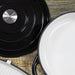 28cm Black Cast Iron Shallow Casserole Dish With Lid Image 9