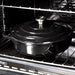 28cm Black Cast Iron Shallow Casserole Dish With Lid Image 6