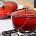 22cm Red Cast Iron Casserole Dish With Lid Image 7