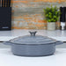 28cm Grey Cast Iron Shallow Casserole Dish With Lid Image 1