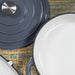 28cm Grey Cast Iron Shallow Casserole Dish With Lid Image 9