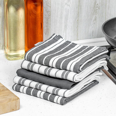 Set of 5 Tea Towels - Grey