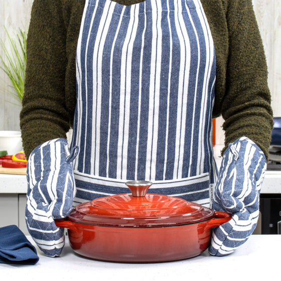 Kitchen Apron with Pocket - Navy Blue Image 4