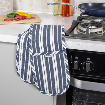 Double Oven Gloves - Navy Blue