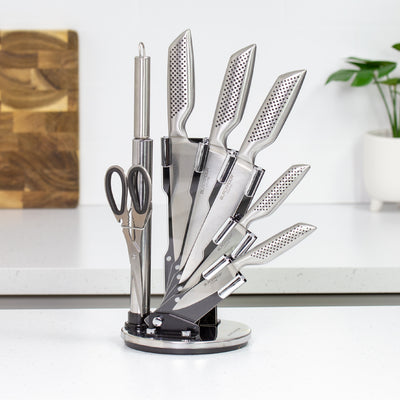 5-Piece Knife Set With Accessories And Rotating Stand