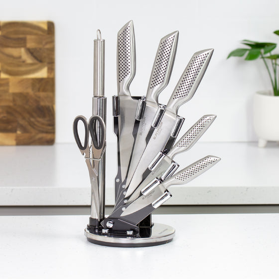5-Piece Knife Set With Accessories And Rotating Stand Image 1