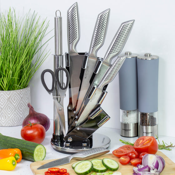 5-Piece Knife Set With Accessories And Rotating Stand Image 7