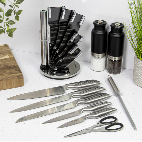 5-Piece Knife Set With Accessories And Rotating Stand Image 2