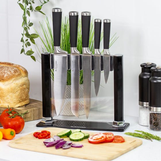 5-Piece Knife Set With Clear Stand