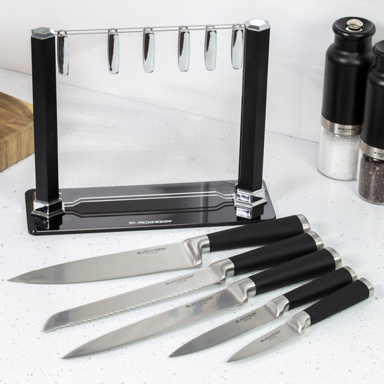 5-Piece Knife Set With Clear Stand Image 2