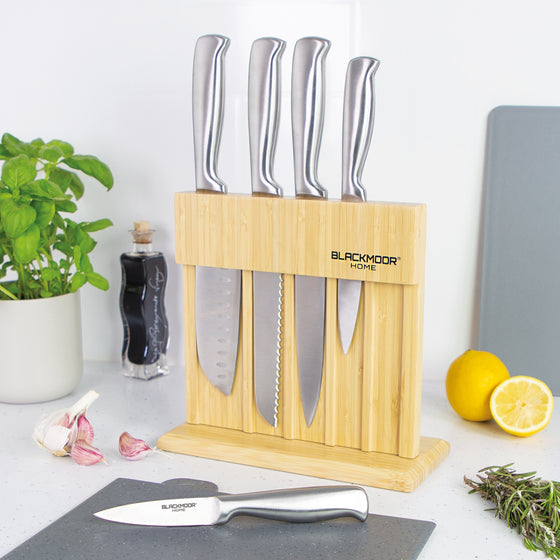 5-Piece Knife Set With Wooden Stand Image 6