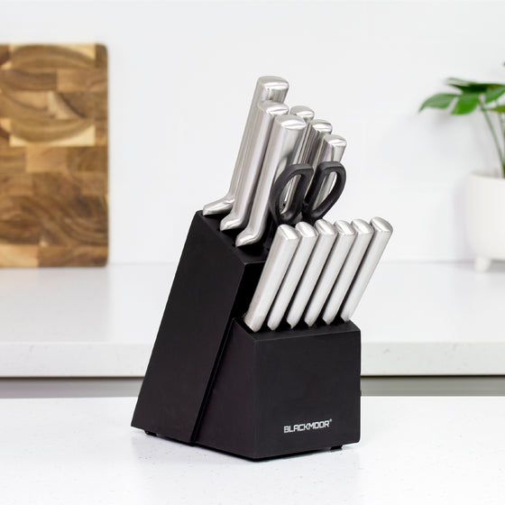 12-Piece Knife Set With Accessories And Matt Black Block Image 1