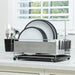 Stainless Steel Dish Drainer with Black Cutlery Holder & Drip Tray Image 10