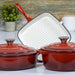 3-Piece Red Cast Iron Cookware Set Image 11