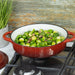 28cm Red Cast Iron Shallow Casserole Dish With Lid Image 9