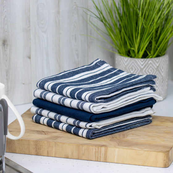Set of 5 Tea Towels - Navy Blue Image 2