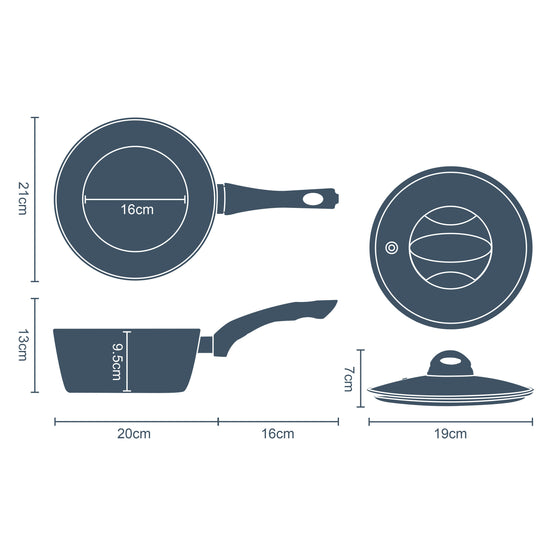 Classic 20cm Black Non Stick Saucepan With Lid Image 10