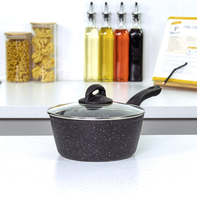 Classic 20cm Black Non Stick Saucepan With Lid