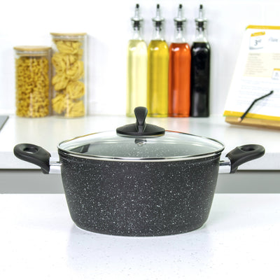 Classic 24cm Black Non Stick Stock Pot with Lid