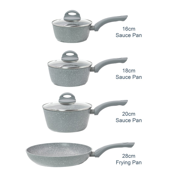 Classic 4-Piece Grey Non Stick Pan Set Image 7