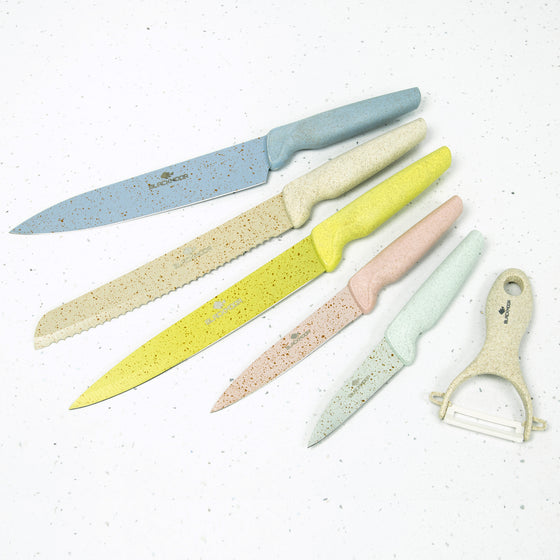 Ceramic Knife Set - 3 Knives & a Peeler - Multicolor