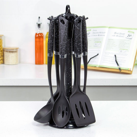 6-Piece Black Utensil Set Image 1