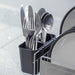 Stainless Steel Dish Drainer with Black Cutlery Holder & Drip Tray Image 1