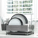 Stainless Steel Dish Drainer with Grey Cutlery Holder & Drip Tray Image 3