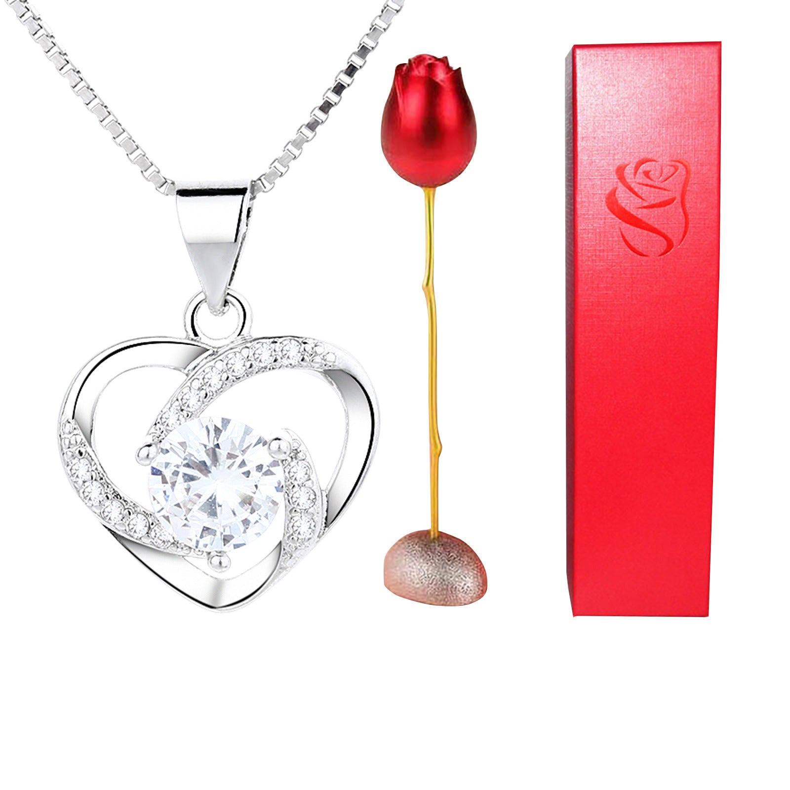 Rose Heart Necklace - LoveNecklace product image