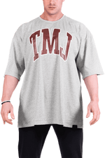 TMJ Apparel Oversized Warm-Up Tee - Grey/Burgundy