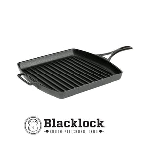 Lodge Cast Iron Blacklock 12 Square Triple Seasoned Cast Iron Grill Pan in  Black