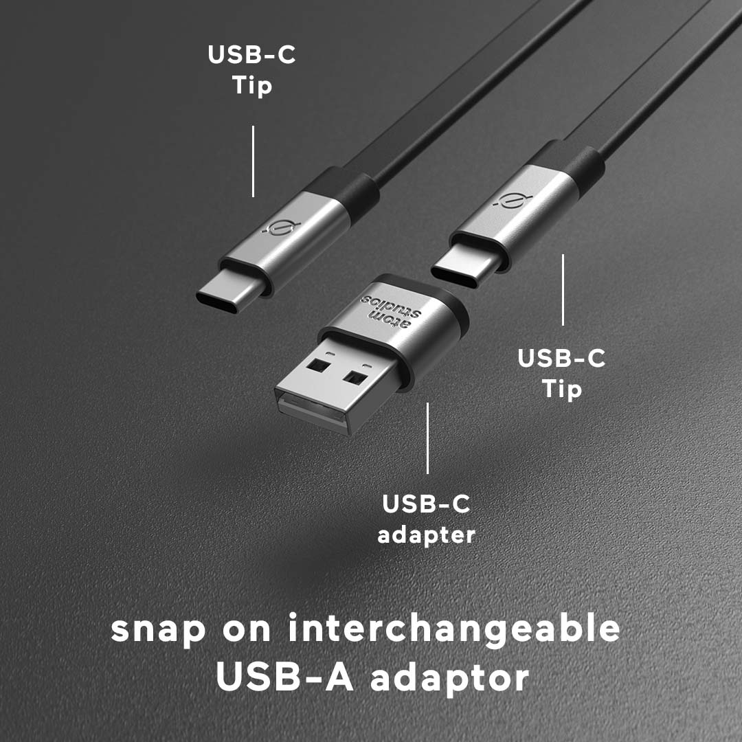 Ultra Fast USB-C Cable and Weight. Durable and Tangle Free. – Atom Studios US