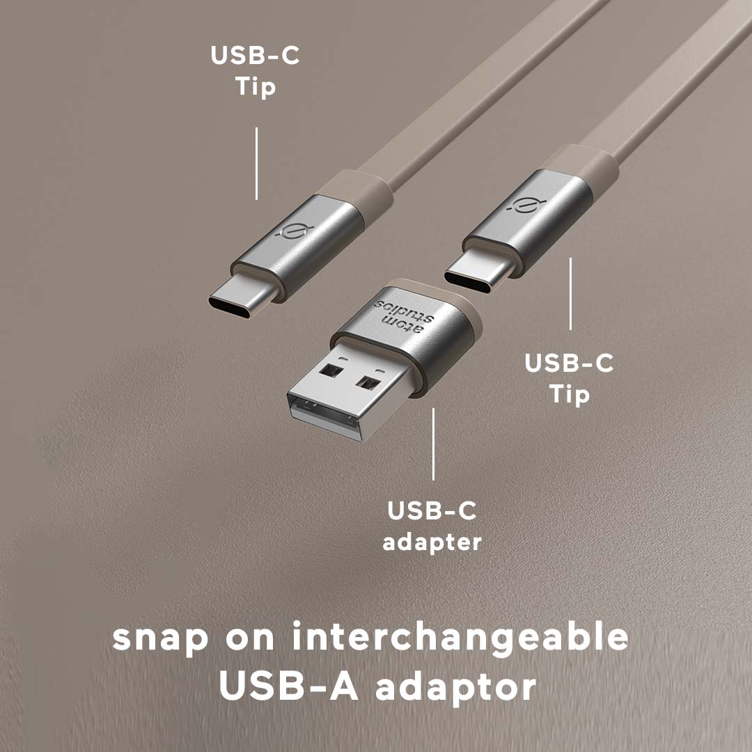 Ultra Fast USB-C Cable and Weight. Durable and Tangle Free. – Atom Studios US