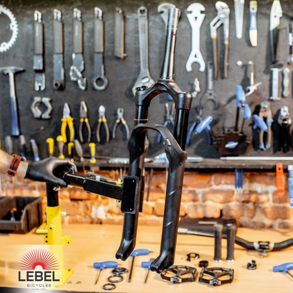 bike workshop with tools
