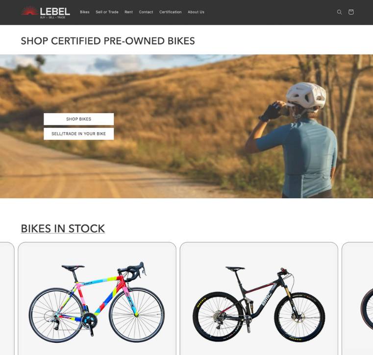 online functionality representation of lebel bicycles