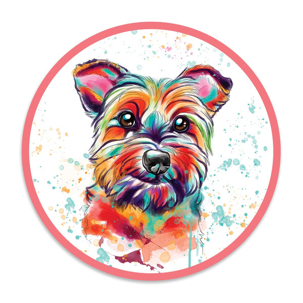 Cairn Terrier Dog Watercolor Style Mini Vinyl Sticker