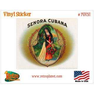 Senora Cubana Cigar Label Vinyl Sticker