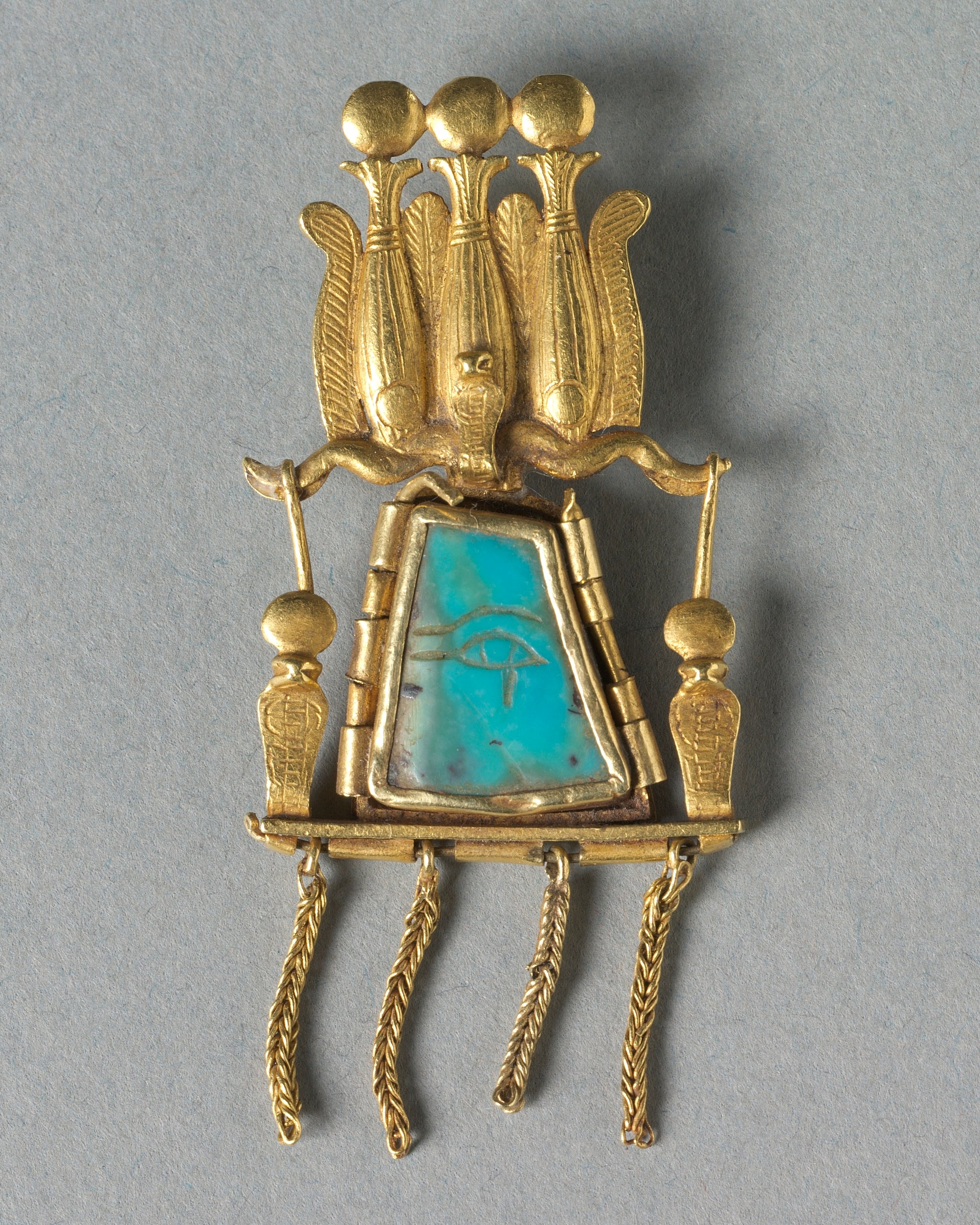 gold and turquoise Pendant from Egyptian and Ancient Near Eastern Art