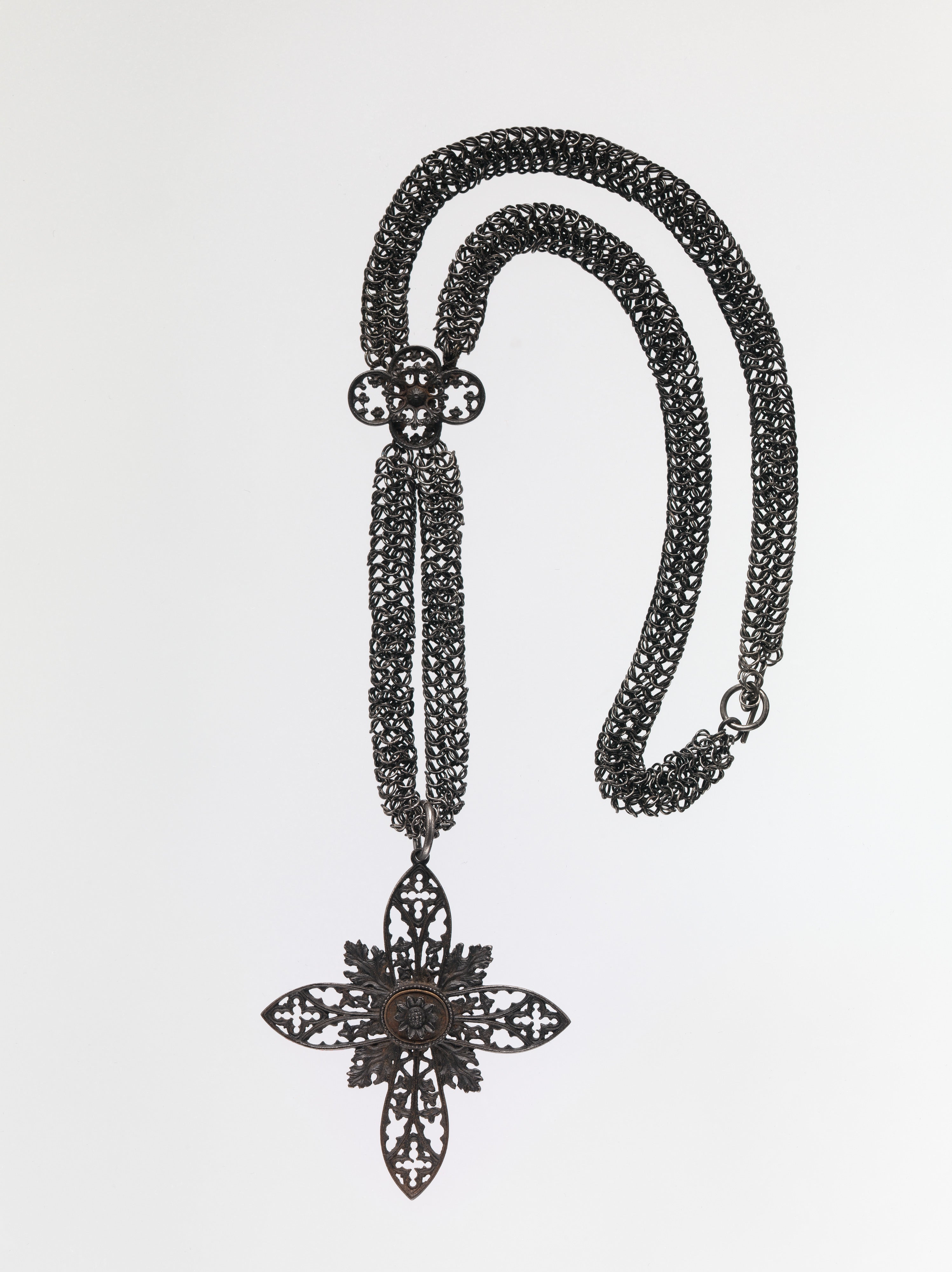 Berlin ironwork necklace with cross pendant