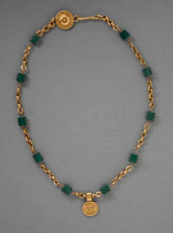 Gold Necklace with Medallion Depicting a Goddess