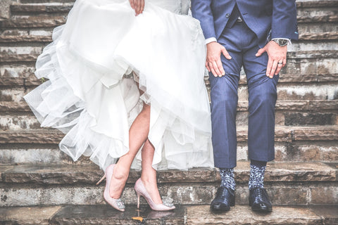 bride and groom shoes