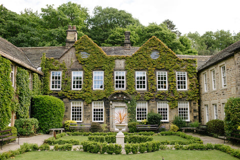 a house covered with green grass